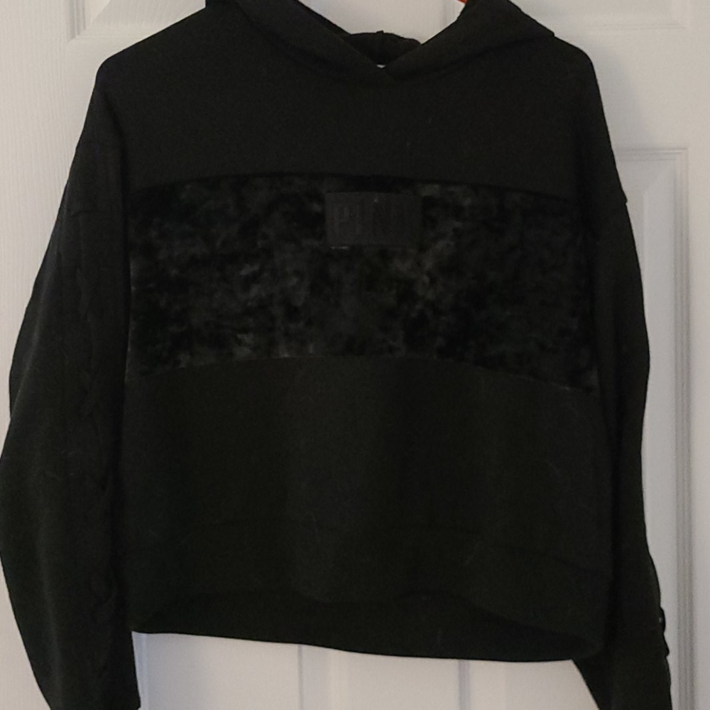 velvet crooped victoria secret hoodie